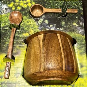 New Rye Brown Wooden canister Tool Set